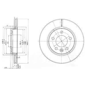 VW диск гальмівний задн.(вентил.) T5 03- (294*21,9) Delphi BG3893