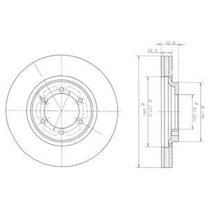 Диск гальм. передн. HYUNDAI TERACAN -06 Delphi BG3936