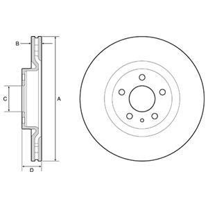 FIAT диск гальмівний передн.500L 12- Delphi BG4654C