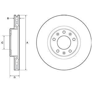 Гальмівний диск передній PEUGEOT 308 II 1.2 1.6 2013-D=283MM Delphi BG4669C