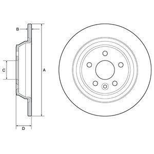 Гальмівний диск задн. FORD Mondeo 07- S-Max 06- Delphi BG4804C