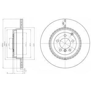 LAND ROVER Гальмівний диск задн. RANGE ROVER III (L322) 4.4 D, 5.0 09- Delphi BG9080C