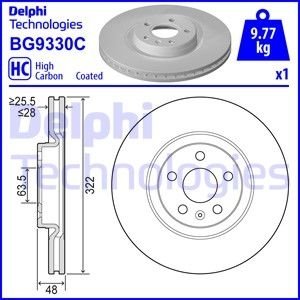 Диск гальм. передн. VOLVO S60 II 20- Delphi BG9330C