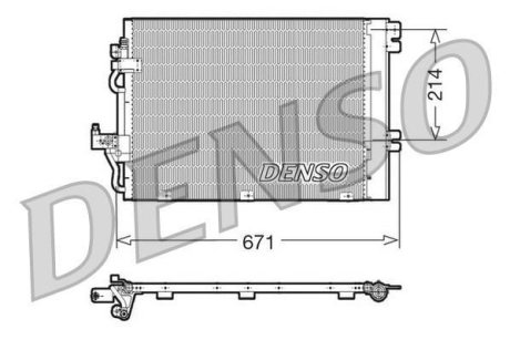 Конденсатор кондицiонера OPEL Astra/Zafira "1,4-2,0 "98-15 DENSO DCN20009