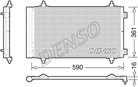 Конденсатор кондицiонера CITROEN/FIAT/PEUGEOT Jumpy/Scudo/Expert "1,6-2,0 "06>> DENSO DCN21018