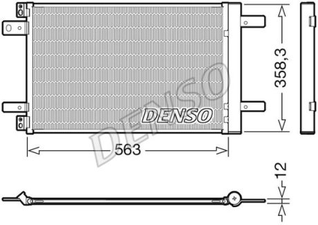 Радіатор кондиціонера TOYOTA ProAce 16-; PEUGEOT Expert 16-, 5008 09-16, 308 (T9) 13-, 5008 17-, 3008 16-, Traveller 16-; CITROEN Berlingo 08-18, Jumpy 16-, Berlingo 18-, C4 Picasso 13-18, C4 Spacetourer 18-22, SpaceTourer 16-, DS7 17-; OPEL Grandlan DENSO DCN21032 (фото 1)