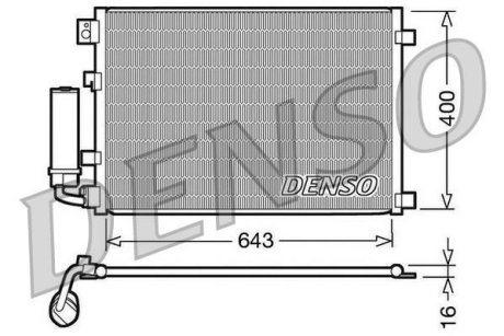 Радіатор кондиціонера 1.6MPI 16V, 2.0MPI 16V NISSAN Qashqai 07-14 DENSO DCN46002 (фото 1)