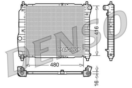 Радіатор CHEVROLET/DAEWOO Aveo/Kalos "1,2-1,5 "02>> DENSO DRM15003