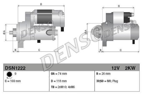 Стартер DENSO DSN1222 (фото 1)