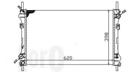 Радіатор охолодження двигуна Transit 2.4 D 00-06 DEPO 0170170033 (фото 1)