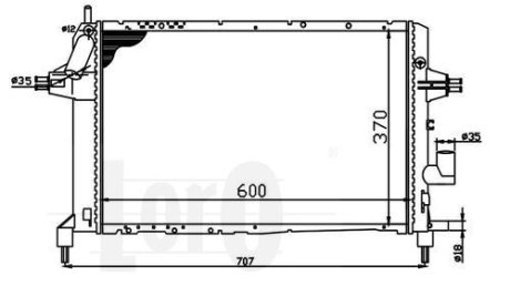 Радіатор охолодження двигуна ASTRA G/ZAFIRA A 1.7 TD 98- DEPO 0370170045 (фото 1)