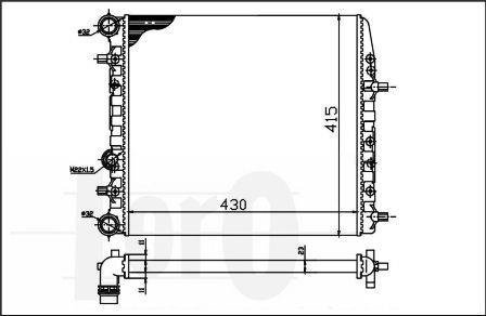 Радіатор охолодження Fabia/Rapid/Roomster 99- (430x414x23) DEPO 0530170039