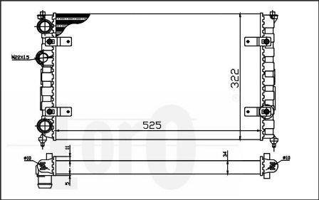 Радіатор охолодження двигуна CORDOBA/ IBIZA II/CADDY II/POLO/ VARIANT 1.4i 93- DEPO 0530170051