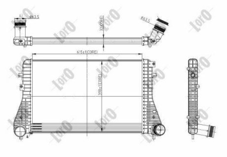 Радіатор інтеркулера а PASSAT/TIGUAN 1.4-2.0 05- DEPO 0530180013 (фото 1)