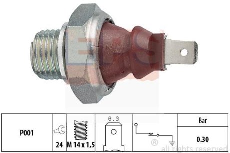 OPEL датчик тиск.мастила 0,3bar Ascona C,Kadett E,Omega A 3.0 EPS 1800023