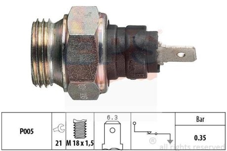 RENAULT датчик тиску мастила 1.6D EPS 1800034 (фото 1)