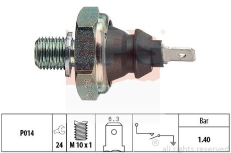 VW датчик тиск. мастила 1,2-1,6 bar EPS 1800046