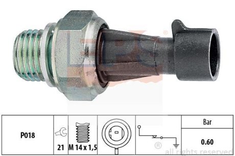 FIAT датчик тиску мастила Iveco Daily I/II,Fiat Ducato 2,3JTD 02-, 2.3/3.0 Multijet 06- EPS 1800129