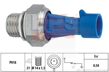 FIAT датчик тиску мастила Palio 0.9I 98-,Citroen Jumper 3.0HDi 06- EPS 1800143