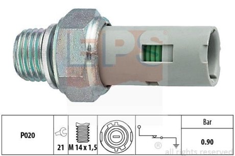 RENAULT датчик тиску мастила Clio -05 1.2, Kangoo 1.2 97- EPS 1800153 (фото 1)