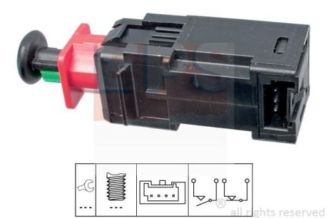 OPEL вимикач STOP-сигналів Astra H 04-, Corsa 06-, Vectra 02-. EPS 1810208