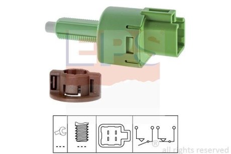 MITSUBISHI вимикач STOP-сигналів ASX,Outlander II,III,Citroen C-Crosser,Peugeot,Toyota Avensis,Camry,Land Cruiser 200,Rav 4 III,Yaris 05- EPS 1810254