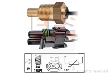 RENAULT датчик температури води 19/21 1,7 -95. EPS 1830307 (фото 1)