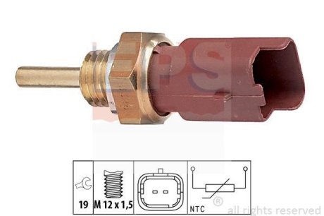 FIAT датчик температури води Doblo 1.3/1.9 01-,Opel Astra H 1.3/1.9CDTI, Corsa, Meriva. EPS 1830326