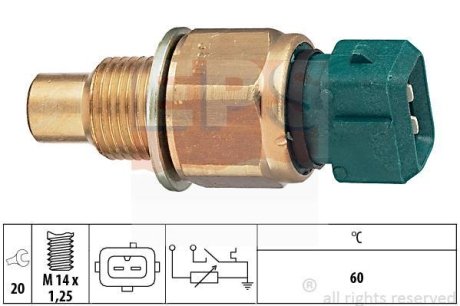 PEUGEOT датчик температури води Boxer 2,5TD -02, CITROEN Jumper 2,5TD. EPS 1830560 (фото 1)