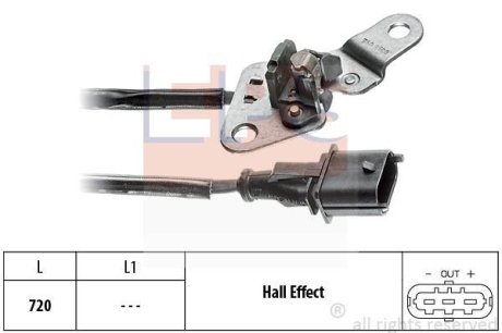 FIAT датчик положення валу розподільчого Alfa Romeo 145/147/155/156,Bravo,Croma,Doblo,Grande Punto,Lancia,Opel Signum,Astra H,Vectra C,Zafira 1.9/2.4JTD/CDTI EPS 1953355 (фото 1)