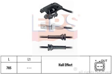 CITROEN датчик ABS передн. PEUGEOT 307, Citroen C4 EPS 1960031