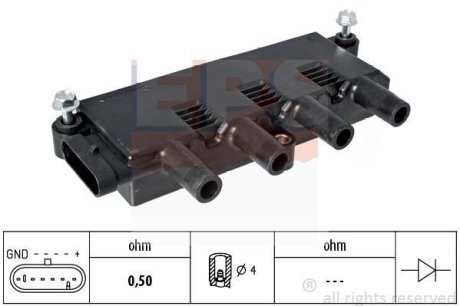 FIAT котушка запалювання Doblo,Punto,Linea,Lancia 1.2/1.4 05- EPS 1970423