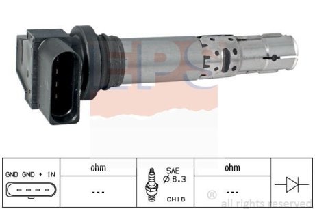 VW котушка запалювання Audi A3,Golf IV,V,VI,Skoda Fabia,Octavia,Caddy III,Passat,Polo,Tiguan,Touran EPS 1970474