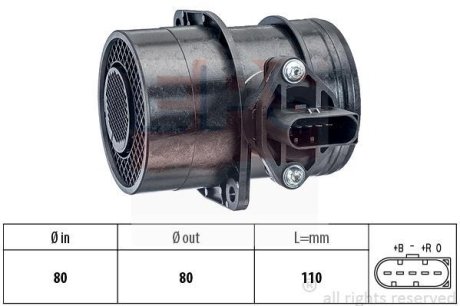 VW Расходомер воздуха Audi A3/4/6,Seat,Ford Galaxy,Skoda fabia,Octavia,SuperB,Caddy III,Golf IV,V,LT28-46,T5,Passat,Sharan,Touareg 1.9/2.5TDI EPS 1991191 (фото 1)