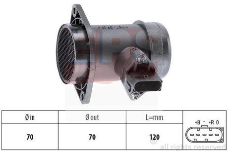 VW Расходомер воздуха Audi A4/6,Golf III,Polo,T4,LT28-46 1.9/2.5TDI 95- EPS 1991192