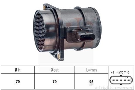 HYUNDAI витратомір повітря (без функції старт-стоп) Accent,Getrz,i20,i30,Matrix,Kia Ceed,Cerato,Soul,Rio 1.1/1.6CRDi 03- EPS 1991372