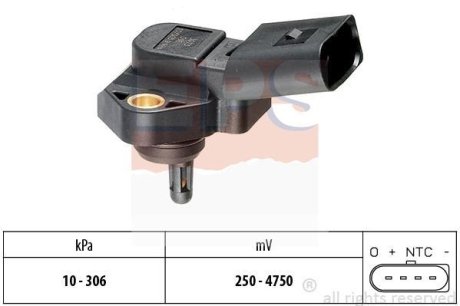 VW Датчик тиску у впускному трубопроводі BORA Variant (1J6) 1.9 TDI 01-05, GOLF IV Variant (1J5) 1.9 TDI 01-06, SEAT TOLEDO II 1.9 TDI 00-04 EPS 1993073 (фото 1)