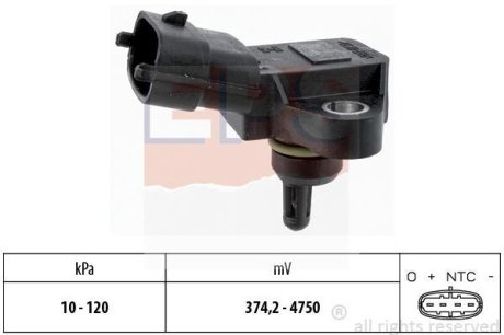 HYUNDAI датчик тиску повітря i10/i20/i30/40, Santa Fe 2.4,Kia Ceed,Cerato,Magentis,Rio III,Sorento,Soul EPS 1993180