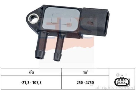 VW датчик тиску вихлопних газів Caddy, Polo, Golf VI, Touran, 1,2-2,0TDI EPS 1993265