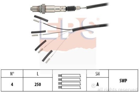 HYUNDAI Лямбда-зонд TUCSON 2.0 15-20, VELOSTER 1.6 12-17, AUDI, BENTLEY, BMW, CADILLAC, CHEVROLET, FORD, HONDA, JAGUAR, KIA EPS 1998235