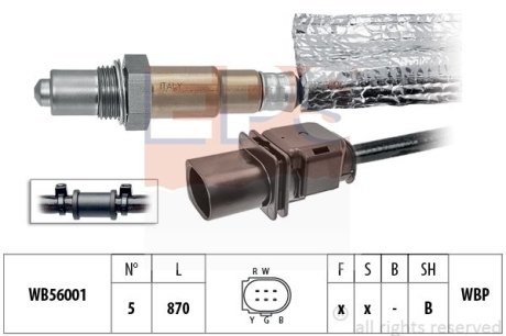 VW Лямбда-зонд EOS 2.0 06-08, GOLF V 2.0 04-08, JETTA 2.0 05-10, PASSAT B6 2.0 05-10, AUDI A3 (8P1) 2.0 FSI 03-08 EPS 1998443 (фото 1)