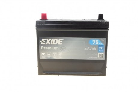 Стартерная батарея (аккумулятор) EXIDE EA755 (фото 1)