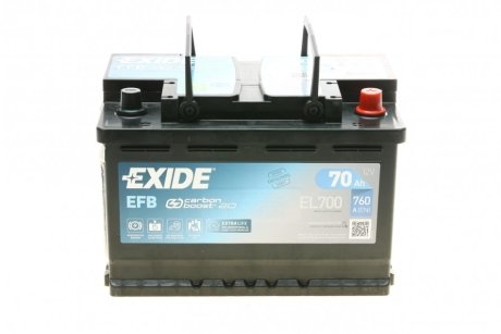 Стартерная батарея (аккумулятор) EXIDE EL700 (фото 1)