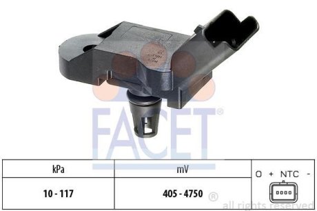 Датчик тиску наддуву (4 конт.) CITROEN BERLINGO/C4 1.1-2.0ALK 86- FACET 103080