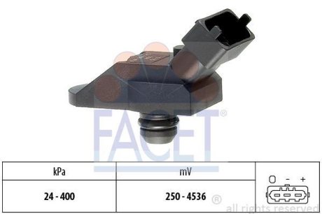 Датчик давления наддува (3 конт.) BMW 3(E46)/5(E39,E60)/X5(E53) 2.5D/3.0D 98-10 (10.3115) FACET 103115