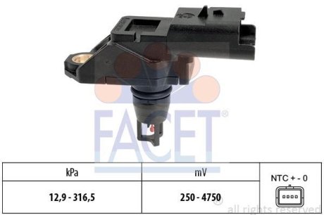 Датчик абсолютного тиску (Manifold Air Pressure Sensor, MAP sensor) FACET 103261