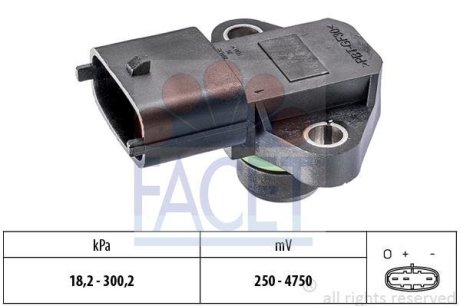 Датчик абсолютного тиску (Manifold Air Pressure Sensor, MAP sensor) FACET 103345 (фото 1)