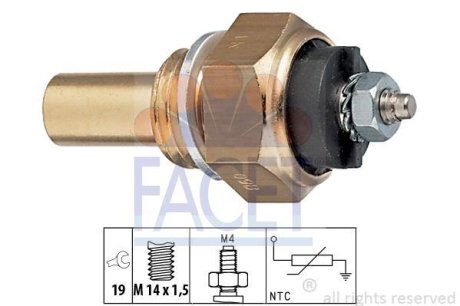 Датчик температури охолоджуваної рідини MB 609-814D (24V) FACET 73112 (фото 1)