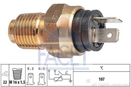 Датчик включения вентилятора Ducato 2.5-2.8D/TD/Jumper/Boxer 2.8HDi (02-) (7.3526) FACET 73526 (фото 1)