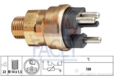 Датчик температури W124/201 M102 (3 конт.) FACET 73529 (фото 1)